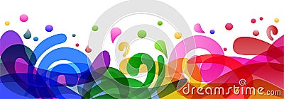 Colored background design illustration, summer colorful banner splash and waves in water abstract shape â€“ for stock Cartoon Illustration