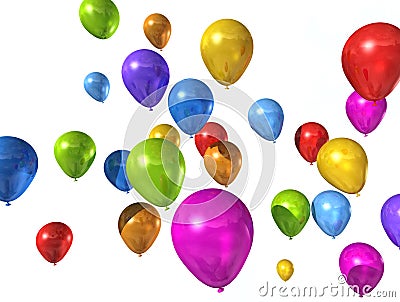 Colored balloons isolated on white Stock Photo