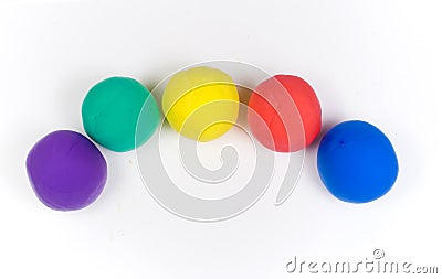 Colored balls of clay Stock Photo