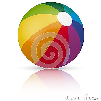 colored beach ball Vector Illustration