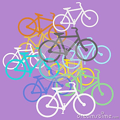 Colored Bicycles Stock Photo