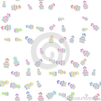 Colored birthday cake seamless pattern Stock Photo