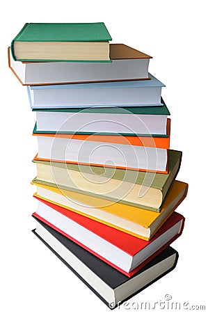 Colored books on white background Stock Photo