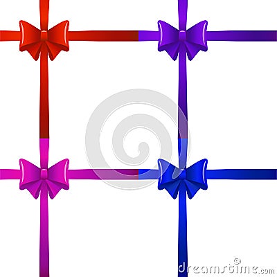 Colored bows Vector Illustration