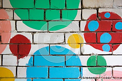 Colored brick wall Stock Photo