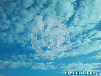 Colored bright blue clouds for backgrounds or postcards Stock Photo