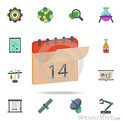 colored the calendar icon. Detailed set of colored science icons. Premium graphic design. One of the collection icons for websites Stock Photo