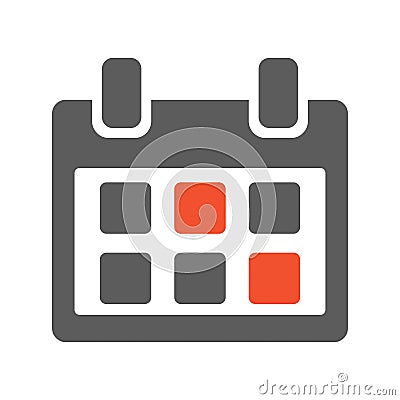 Colored calendar icon. Vector illustration Cartoon Illustration