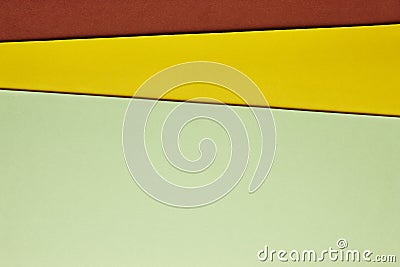 Colored carboards background in green yellow brown tone. Copy sp Stock Photo