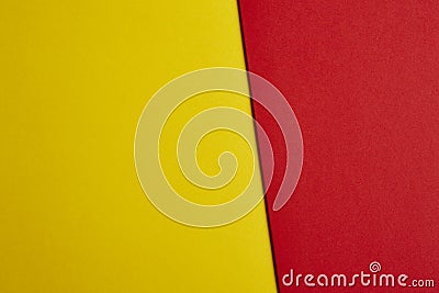 Colored carboards background in yellow and red tone. Copy space Stock Photo