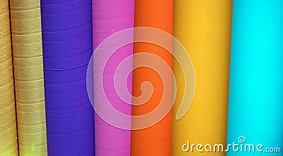 Colored cardboard tubes Stock Photo