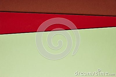 Colored cardboards background in green red brown tone. Copy spac Stock Photo