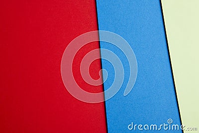 Colored cardboards background in red blue green tone. Copy space Stock Photo