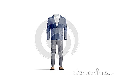 Colored casual shirt, blazer, pants and shoes mockup, isolated Stock Photo