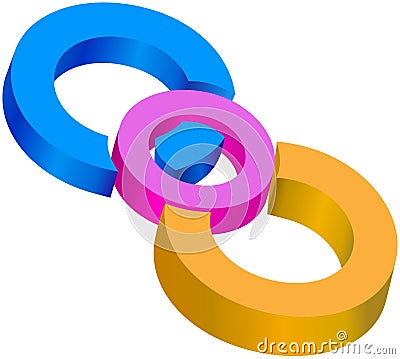 Colored centrical circles joined together Stock Photo