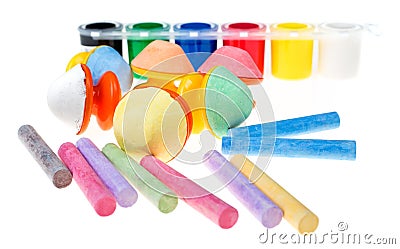 Colored chalks Stock Photo