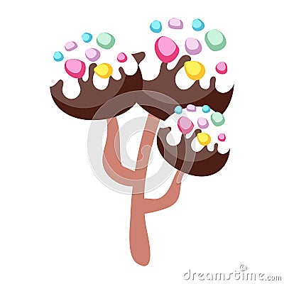Colored chocolate tree candy icon Vector Vector Illustration