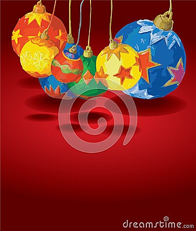 Colored Christmas Balls Vector Illustration