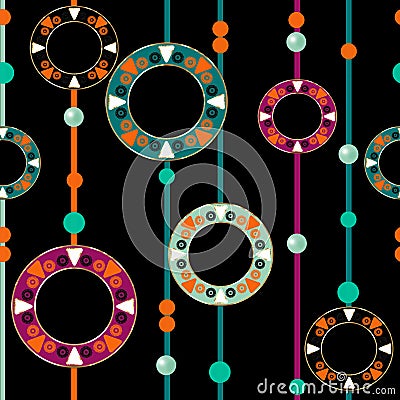 Colored circles seamless pattern retro background Stock Photo