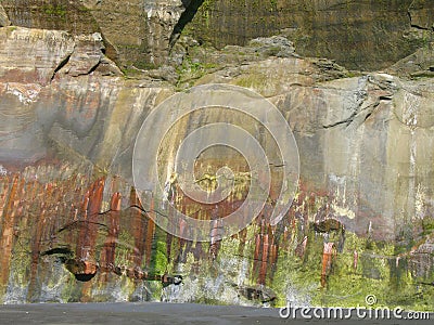 Colored cliff- face Stock Photo