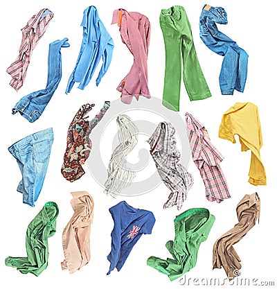 Colored clothes in the fall Stock Photo