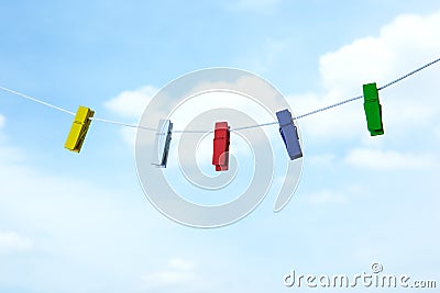 Colored clothespin Stock Photo