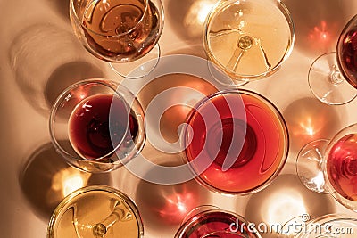 Colored cocktails on a beige background Stock Photo