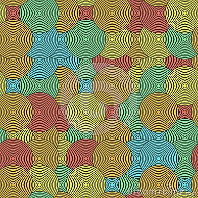 Colored concentric circles Vector Illustration