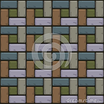 Colored Concrete paving slabs surface. Seamless texture Vector Illustration