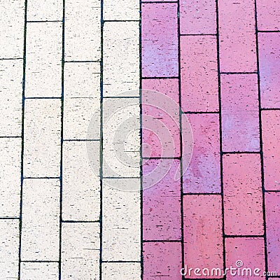 Colored concrete textured paving slabs, close up image Stock Photo