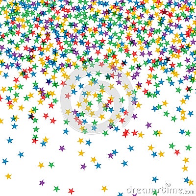 Colored confetti stars. Vector Illustration