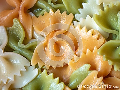 Cooked farfalle pasts closeup Stock Photo