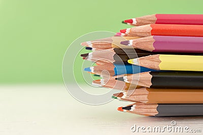 Colored crayon tips Stock Photo