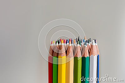 Colored crayon tips Stock Photo