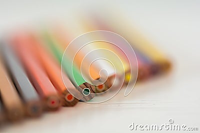 Colored crayon tips Stock Photo