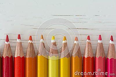 Colored crayon tips Stock Photo