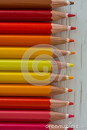 Colored crayon tips Stock Photo