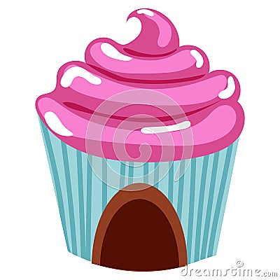 Colored cupcake house candy icon Vector Vector Illustration