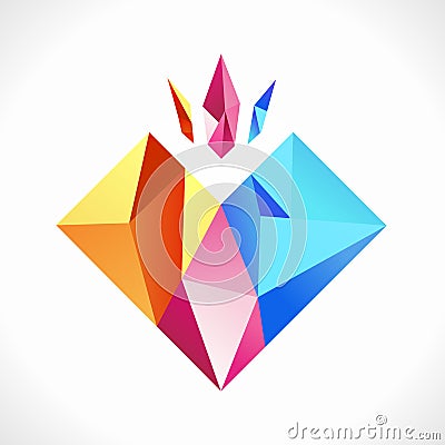 Colored diamonds Vector Illustration