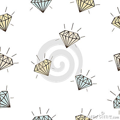 Colored diamonds seamless vector background Vector Illustration