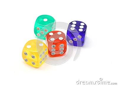 Colored Dice Stock Photo