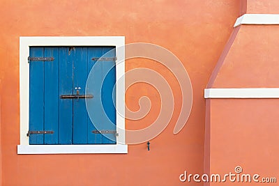 Colored doors and windows Stock Photo