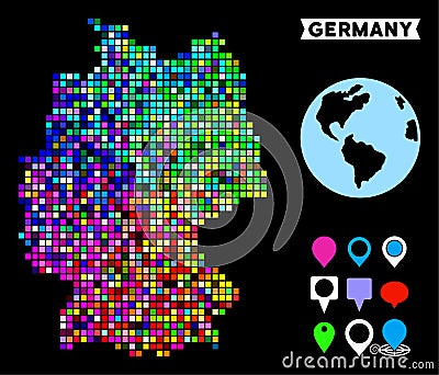 Colored Dotted Germany Map Vector Illustration