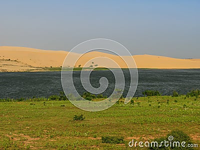 Colored dunes near Phan Thiet, Vietnam Stock Photo