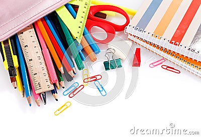 Colored educational accessories Stock Photo