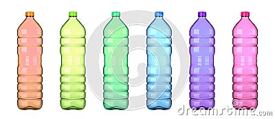 Colored Empty Plastic Bottle Collection Stock Photo