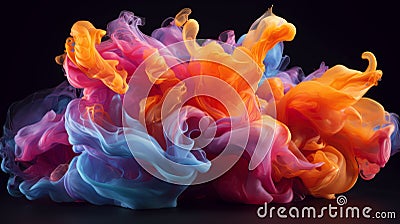 colored energies, multicolored smoke, background Cartoon Illustration