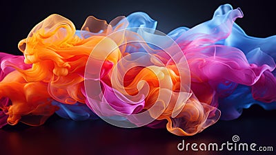 colored energies, multicolored smoke, background Cartoon Illustration