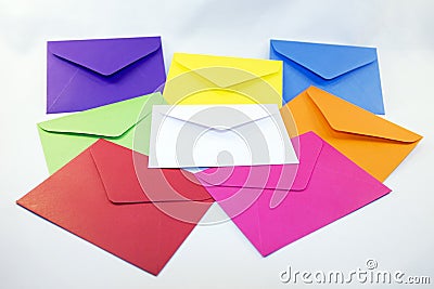 Colored Envelopes Stock Photo