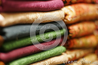 Colored fabrics typical Turkey Stock Photo